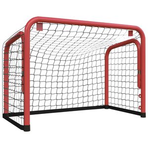 vidaXL J&auml;&auml;kiekkomaali verkolla punamusta 68x32x47 cm ter&auml;s/polyesteri