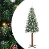 vidaXL Kapea joulupuu Vihre&auml; 180 cm PVC ja massiivipet&auml;j&auml;