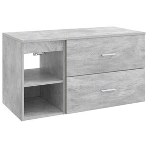 vidaXL Kylpyhuonekalustesetti 2 pcs Betoninharmaa Tekninen puu