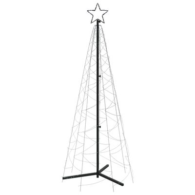 vidaXL Kartio joulukuusi 200 kylmän valkoista LED-valoa 70x180 cm