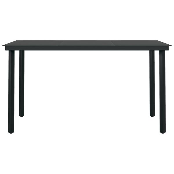 vidaXL 7-osainen Puutarharuokailuryhmä harmaa ja musta