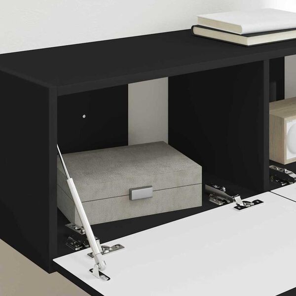 vidaXL TV-sein&auml;kaappi 2 pcs Musta 98 x 31 x 29,5 cm Tekninen puu