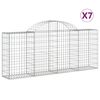 vidaXL Kaarevat kivikorit 7 kpl 200x30x80/100 cm galvanoitu rauta
