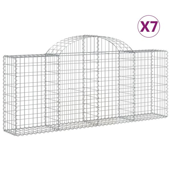 vidaXL Kaarevat kivikorit 7 kpl 200x30x80/100 cm galvanoitu rauta