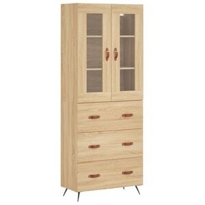 vidaXL Kaappi Sonoma tammi 69,5x34x180 cm tekninen puu