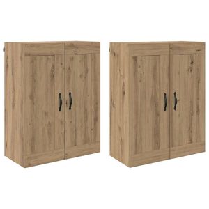 vidaXL Sein&auml;lle asennettava kaappi 2 pcs Artisan tammi Tekninen puu
