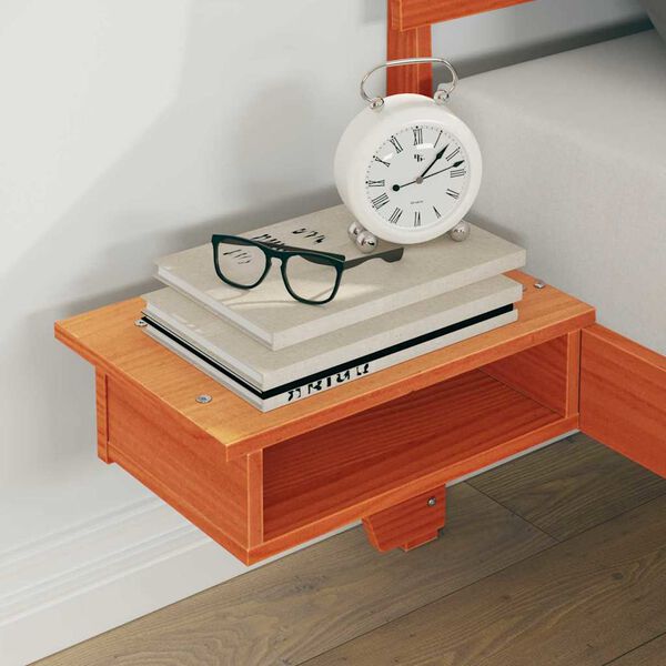 vidaXL Sängyn runko Vaha ruskea 200 x 200 cm Massiivinen mänty