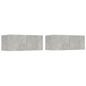 vidaXL TV-sein&auml;kaapit 2 kpl betoninharmaa 80x30x30 cm tekninen puu