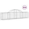 vidaXL Kaarevat kivikorit 14 kpl 200x30x40/60 cm galvanoitu rauta