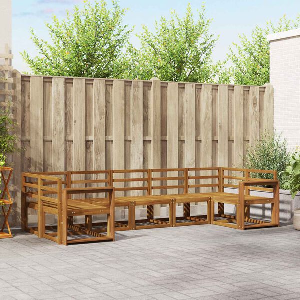 vidaXL Ulkosohvakokoelma 7 pcs Luonnollinen Tihe&auml; akasiapuu