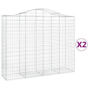 vidaXL Kaarevat kivikorit 2 kpl 200x50x160/180 cm galvanoitu rauta