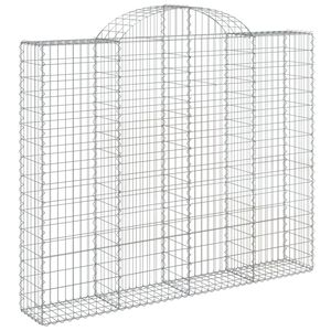 vidaXL Kaareva kivikori 200x30x160/180 cm galvanoitu rauta