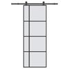 vidaXL Liukuovi asennustarvikkeilla 76x205 cm ESG lasi ja alumiini