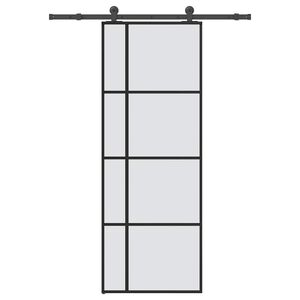 vidaXL Liukuovi asennustarvikkeilla 76x205 cm ESG lasi ja alumiini