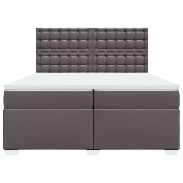 vidaXL Jenkkisänky patjalla harmaa 200x200 cm keinonahka