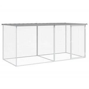 vidaXL Kananh&auml;kki katolla vaaleanharmaa 203x98x90 cm galvanoitu ter&auml;s