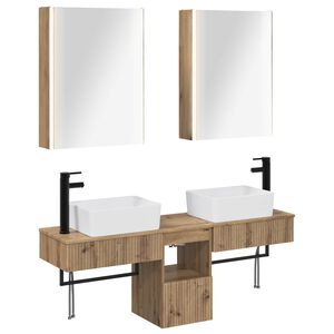 vidaXL Kylpyhuoneen kaappisetti 5 pcs Artisaanitammi 53 x 15,5 x 70 cm