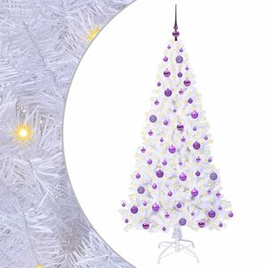 vidaXL Tekojoulukuusi 300 LED-valoilla Valkoinen 180 cm PVC ja ter&auml;s