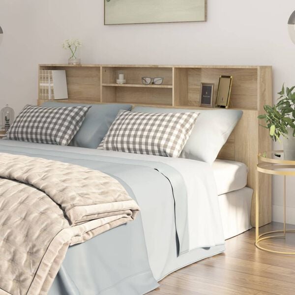 vidaXL Sängynpääty säilytystilalla Sonoma-tammi 200x19x103,5 cm