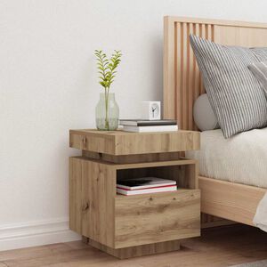 vidaXL y&ouml;p&ouml;yt&auml;kaappi LED-valoilla Artisan Oak 40x39x48,5 cm