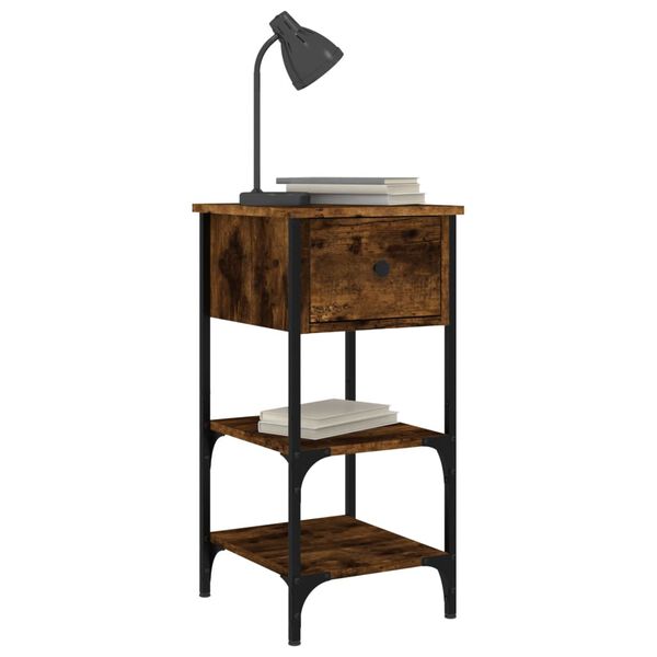 vidaXL Y&ouml;p&ouml;yd&auml;t 2 kpl savutammi 34x36x70 cm tekninen puu