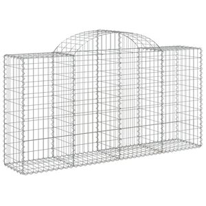 vidaXL Kaareva kivikori 200x50x100/120 cm galvanoitu rauta