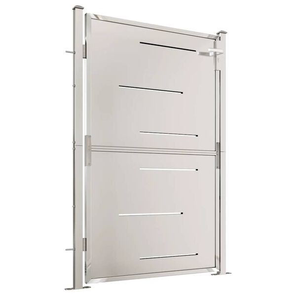 vidaXL Puutarhan portti 100x145 cm ruostumaton teräs