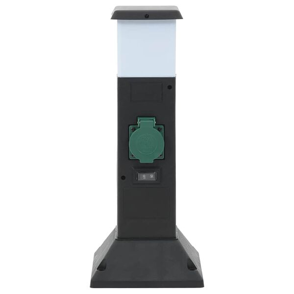 vidaXL Pistorasiatolppa ulos lamppu ja maapiikki 2-os. 16x16x39,5 cm