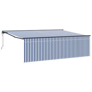 vidaXL Vedett&auml;v&auml; markiisi Sininen ja valkoinen 400 &times; 300 cm