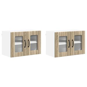 vidaXL Sein&auml;lasi kaappi LUCCA 2 pcs Sonoma-tammi 60 x 31 x 40 cm
