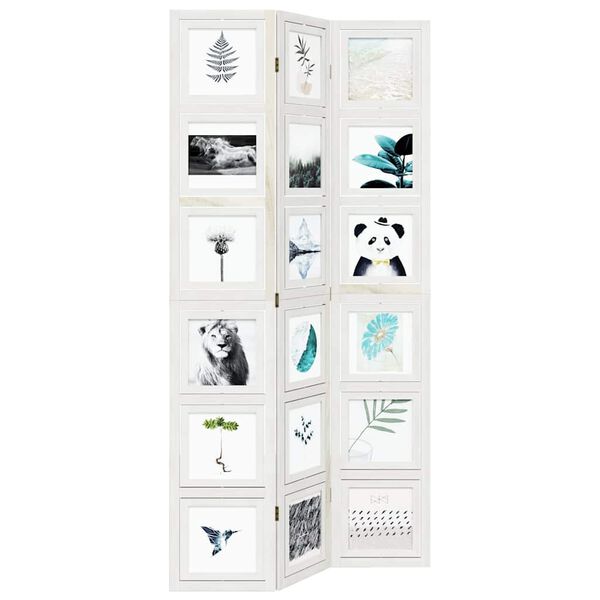 vidaXL 3-Paneelinen tilanjakaja valkoinen täysi keisaripuu