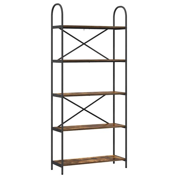 vidaXL Kirjahylly Savup&auml;hkin&auml; 80 x 30 x 183 cm Tekninen puu