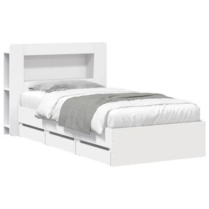 vidaXL S&auml;nkykehys varastolla valkoinen 2FT6 Small Single Tekninen puu