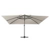 vidaXL Aurinkovarjo cantilever LED/alumiinitolppa 400x300 cm hiekka