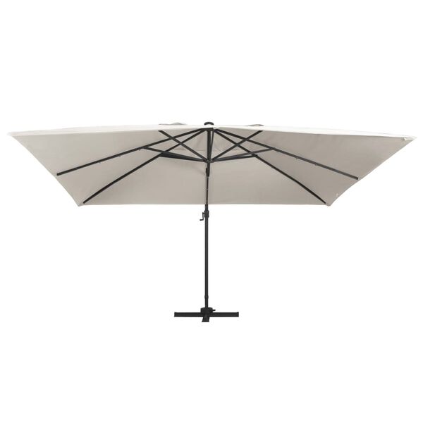 vidaXL Aurinkovarjo cantilever LED/alumiinitolppa 400x300 cm hiekka