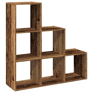 vidaXL Huoneenjakaja&nbsp;3 tasoa&nbsp;vanha puu 99x29x99 cm tekninen puu