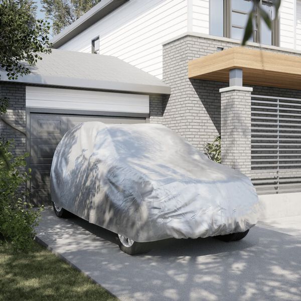 vidaXL Autopeite katumaasturille solkihihnoilla t&auml;ysi hopea XL PEVA