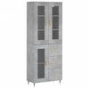 vidaXL Kaappi betoninharmaa 69,5x34x180 cm tekninen puu
