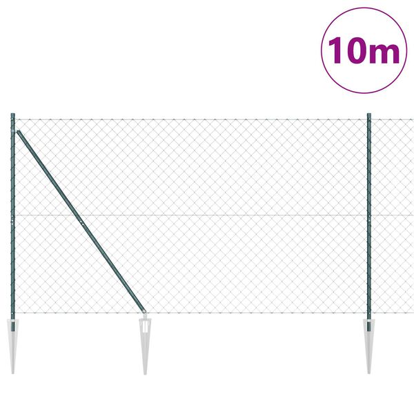 vidaXL Aitalatu Vihreä 10 x 1,6 m (60 x 60 mm verkko) Teräs ja PVC