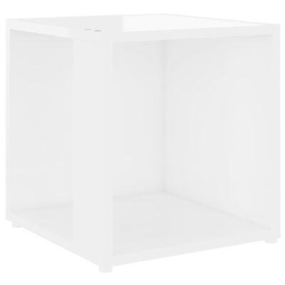 vidaXL Sivupöytä korkeakiilto valkoinen 33x33x34,5 cm lastulevy