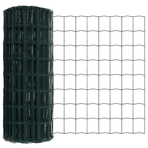 vidaXL Euroaita Vihreä 0.6 x 50 m PVC-pintainen rauta
