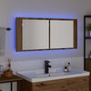 vidaXL LED Peilikaappi Artisan tammi 100 x 12 x 45 cm Tekninen puu