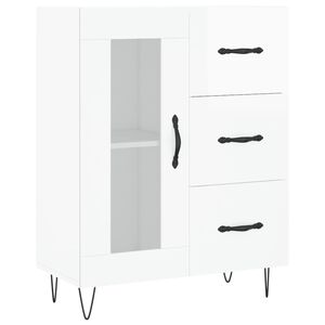 vidaXL Senkki korkeakiilto valkoinen 69,5x34x90 cm tekninen puu
