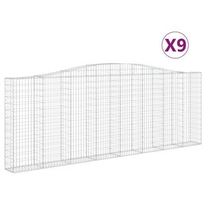 vidaXL Kaarevat kivikorit 9 kpl 400x30x140/160 cm galvanoitu rauta