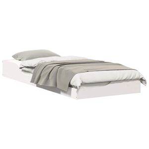 vidaXL S&auml;ngyn runko Valkoinen 90 x 220 cm Massiivinen m&auml;nty