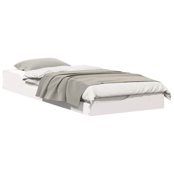 vidaXL S&auml;ngyn runko Valkoinen 90 x 220 cm Massiivinen m&auml;nty