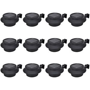 vidaXL Ulkoaurinkokennovalaisin aitaan 12 kpl LED musta