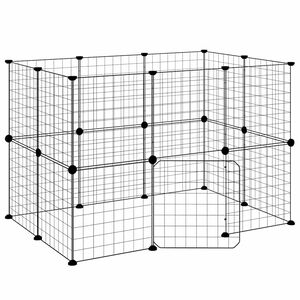 vidaXL 20-paneelinen lemmikkih&auml;kki ovella musta 35x35 cm ter&auml;s