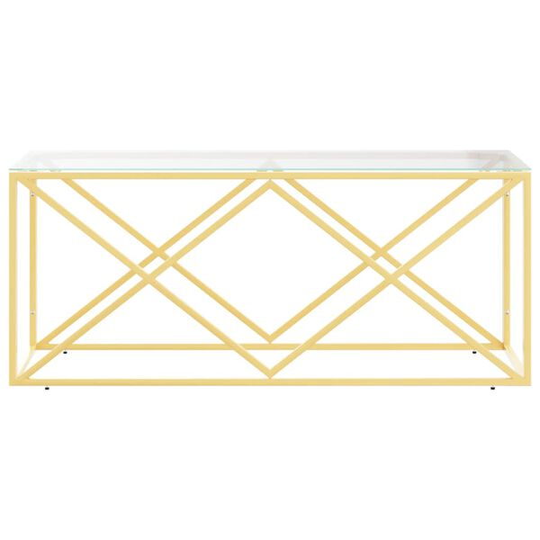 vidaXL Sohvap&ouml;yt&auml; 110x45x45 cm ruostumaton ter&auml;s ja lasi