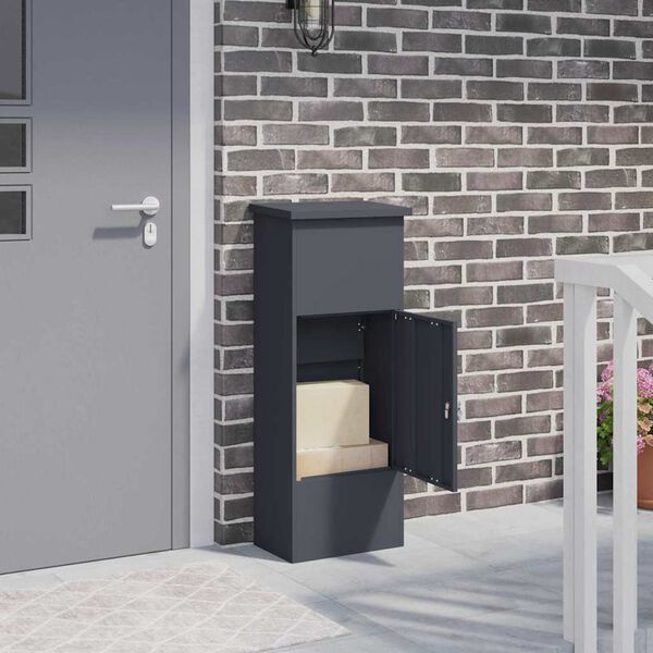 vidaXL Pakettipostilaatikko Antrasiitti 44,5 x 29 x 110,5 cm Ter&auml;s